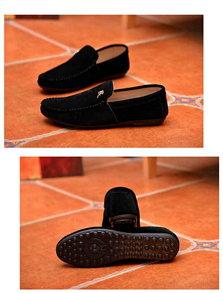 Men's Korean Style Slip-On Loafers – Trendy, Casual, Non-slip Cloth Driving Shoes