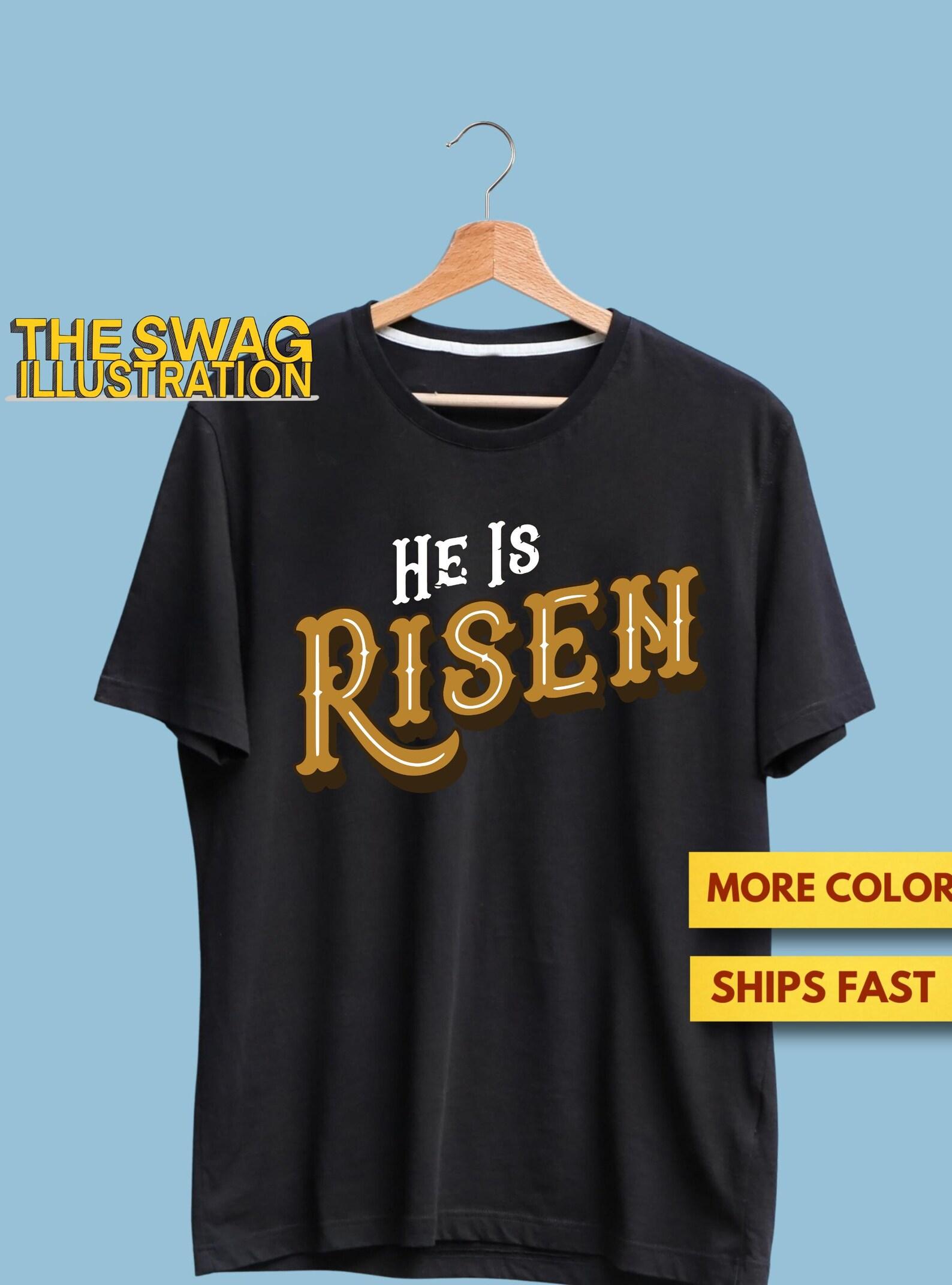He Is Risen Easter Resurrection Sunday Distressed Easter Shirt, Jesus Shirt, Christianity Shirt, Church GifT shirt, Ultra Soft Premium Tee M