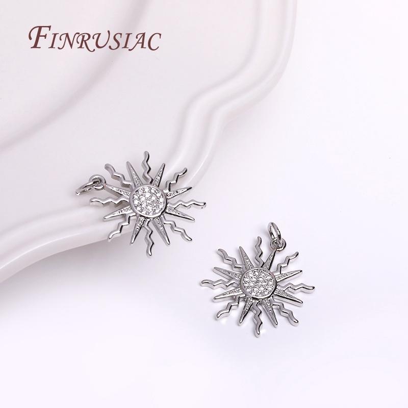 18K Gold Plated Sun Charm Pendant For Jewelry Making DIY Accessories, Handmade Jewellery Material