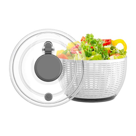 Salad Spinner 3.6/6L Large Capacity Vegetable Washer with Foldable Lid Transparent Salad Dryer Bowl Non-Slip Base One-Hand Operation Vegetable Spinner