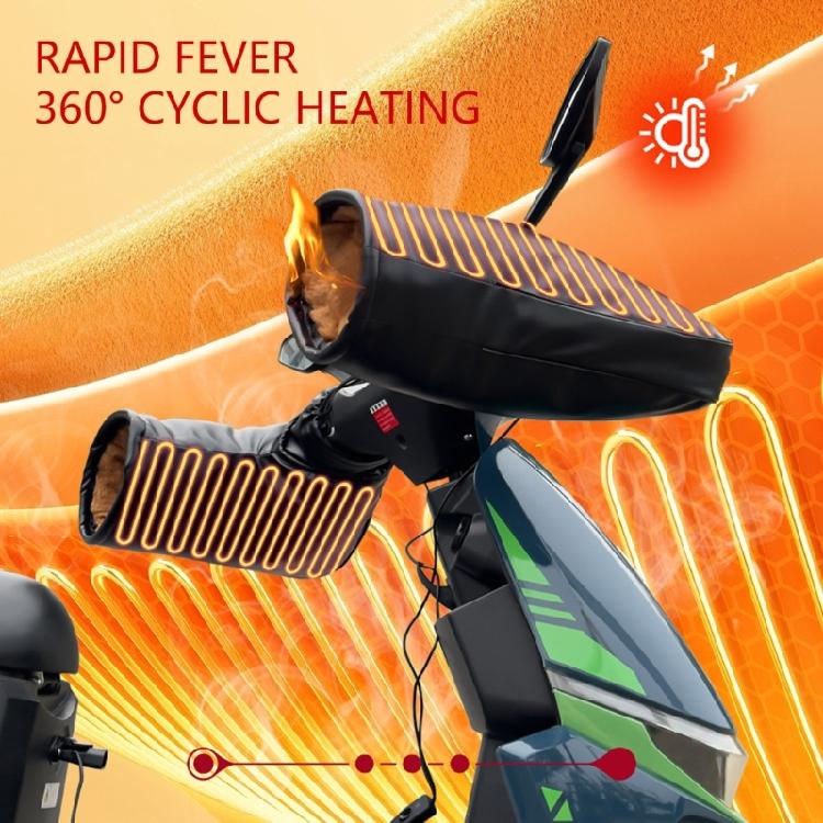 Adjustable Heated Motorcycle Hand Grips Rapid Heating System Rainproof PU Cover Anti Slip Texture Easy Mount Installation