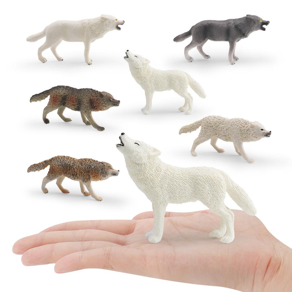 Wild Animal Model Pvc Pack With Motion Wolf Figures For Kids Learning And Decor