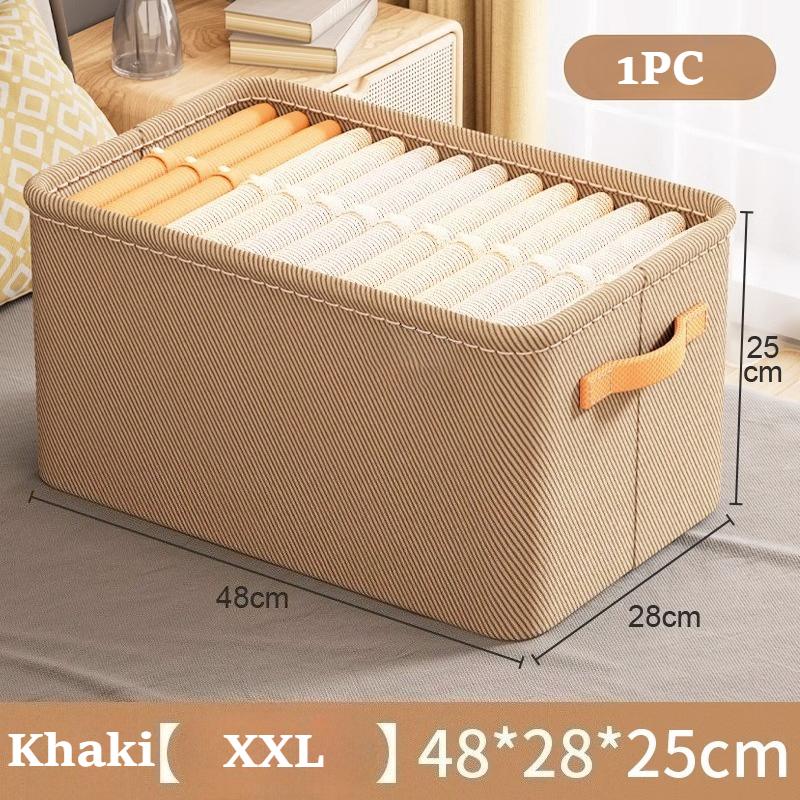 Non-Woven Fabric Storage Box with Thick Steel Frame Versatile Clothes Organizer for Dorms Homes, Hand Washable Available