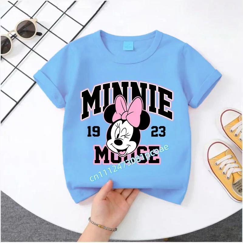 2026 Boys Girls Shortsleeved Printed Tshirt Mouse Cartoon Children 100 Cotton Soft Breathable Loose Sports Comfortable