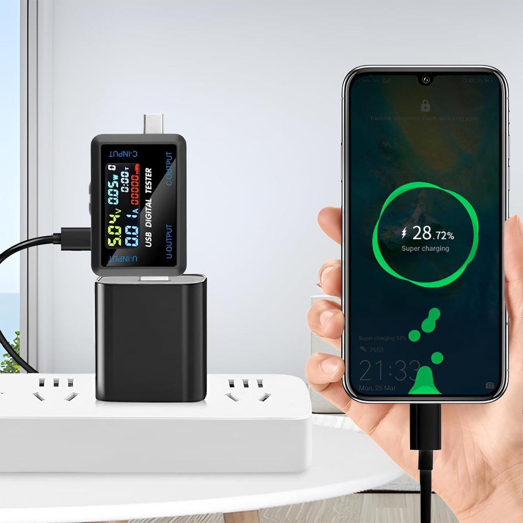 10-in-1 USB-Tester DC Digitales Voltmeter Amperemeter Strom Spannungsmesser Volt Amperemeter Detektor Powerbank Ladeanzeige