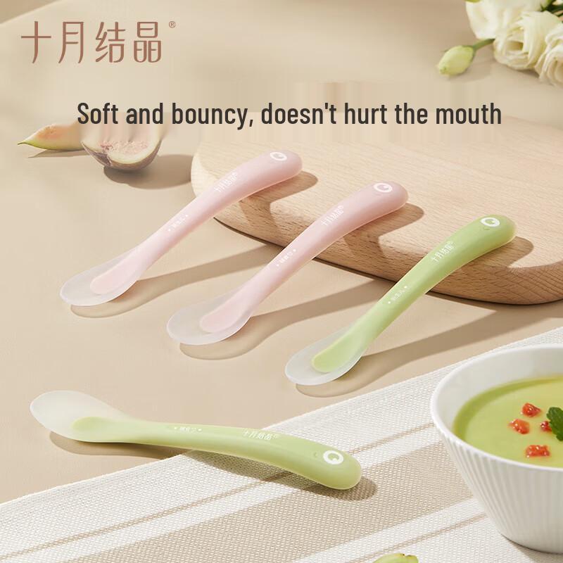 October Crystal Baby Silicone Feeding Spoon Set