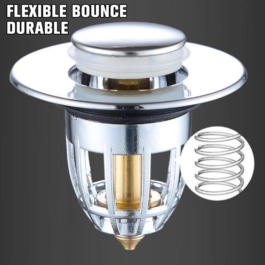 Tapón de drenaje con filtro de rebote para lavabo de baño universal F5T8