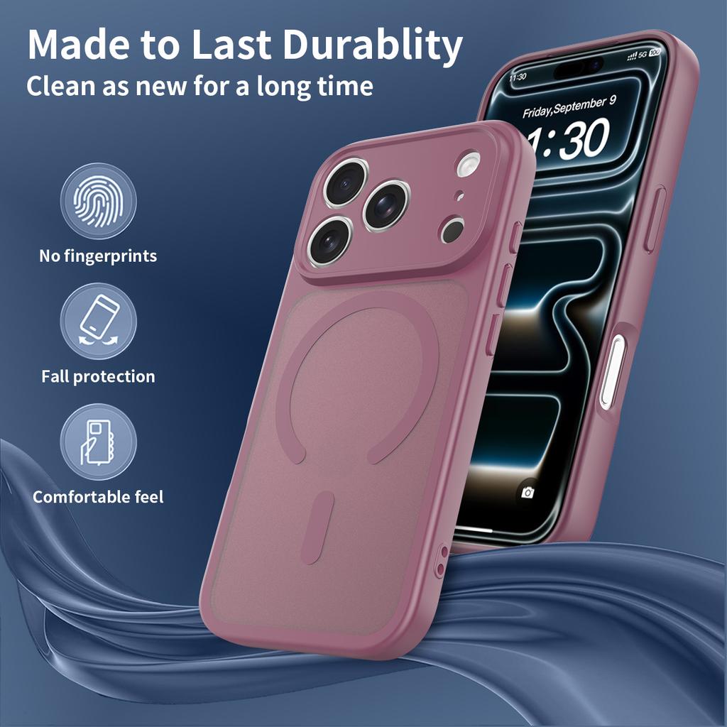 Simple Magnetic Skin Feel Case for iPhone 18 Pro Max 17 Pro 16 15 14 13 12 Plus Shockproof for Magsafe Camera Protection Cover