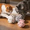 Bunny Shape Plush Dog Toy Ball Colorful Puppy Squeaky Toy Pet Bouncy Ball  Enrichment Exercise