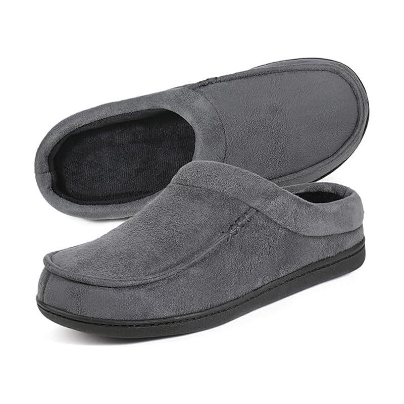 

Новые хлопковые тапочки Новые замшевые удобные осенне-зимние теплые мужские и женские мягкая подошва мягкие удобные нескользящие 44-45 серый