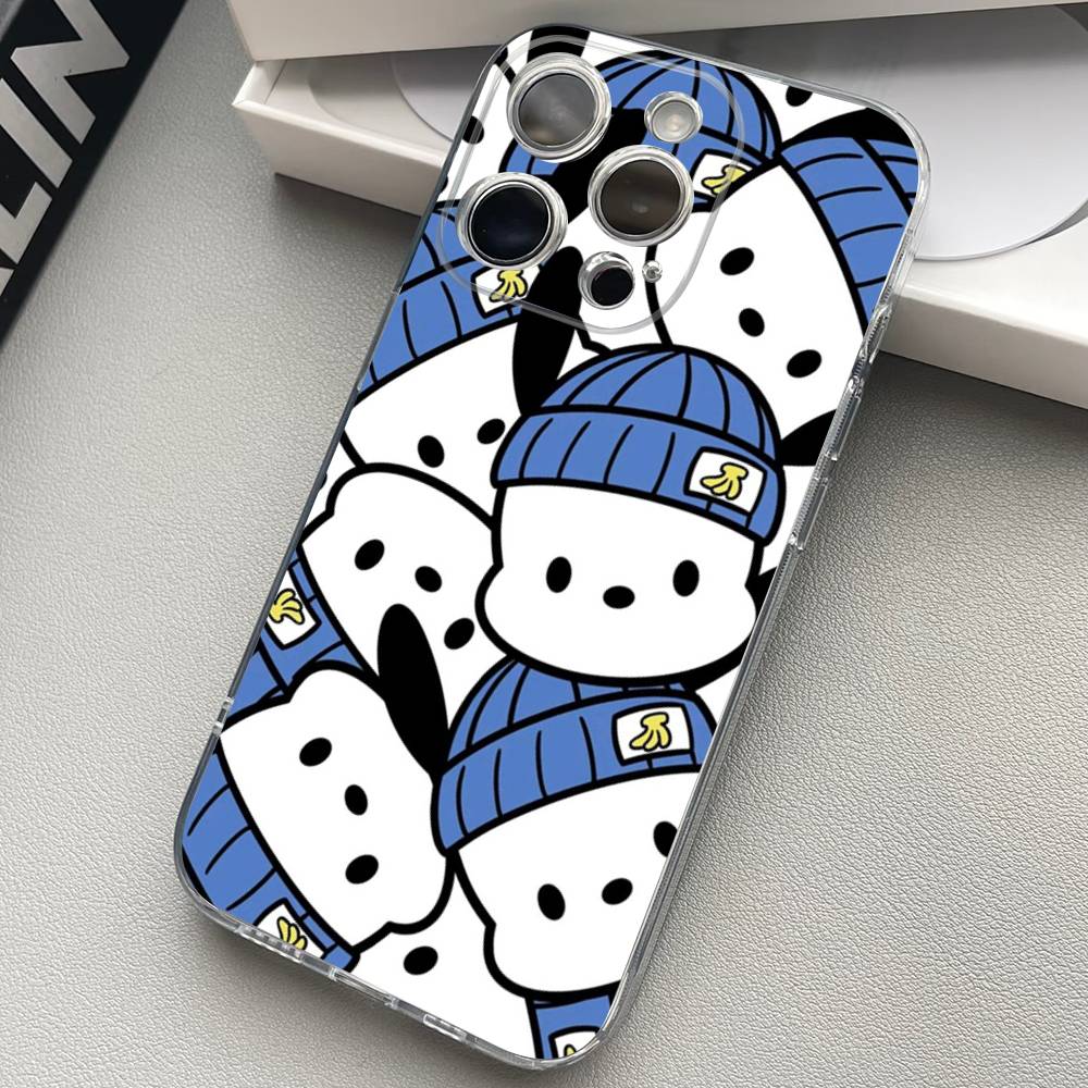Cute Cartoon P-pochacco Silicone Phone Case Material For iPhone 17 16 15 11 12 13 14 Pro Max Mini Plus Soft TPU