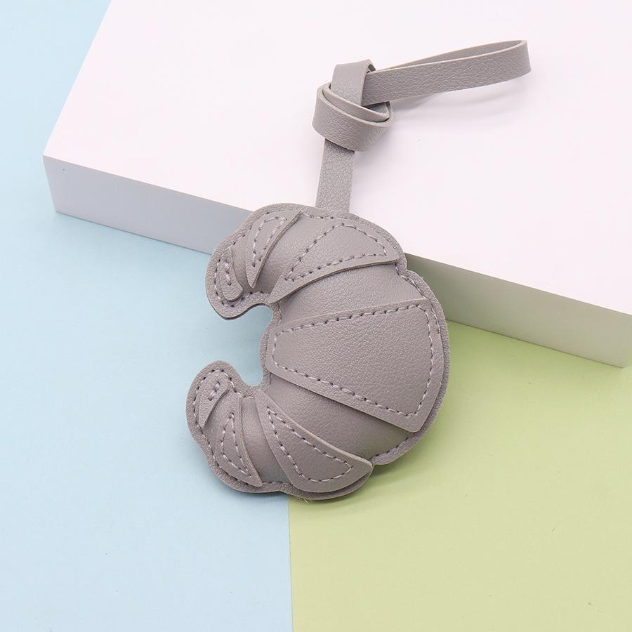 PU Leather Croissant Keychain Car Keyring Cartoon Hanger Bag Pendant