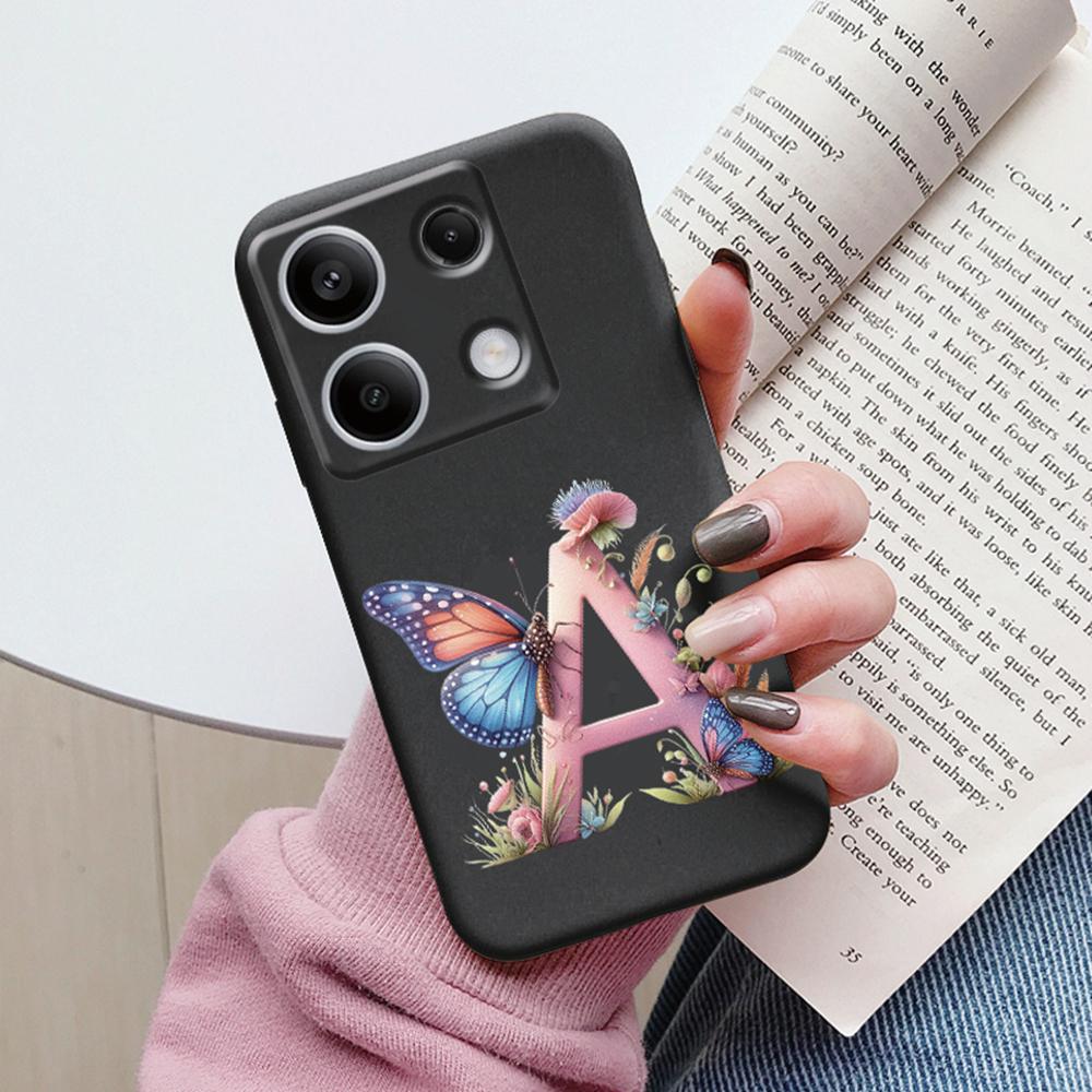 

For Redmi Note 13 Pro 4G 6.67 anti-fall Cover Camera Protection Poco M6 Pro X6 Fundas Pink Letter Flower Butterfly Phone Case Redmi Note 13 Pro 4G