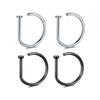 Fake Nose Ring Hoop Lip Labret Ring for Women Non Pierce Hoop Nose Ring Septum Hoop Ring Tragus Rook Ring Non Piercing Jewelry