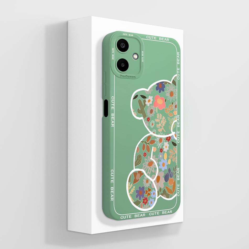 Cute Panda Case For Samsung Galaxy A06 4G 5G Soft Liquid Silicone Phone Bag For Samsung A 06 Back Cover Camera Protection Bumper