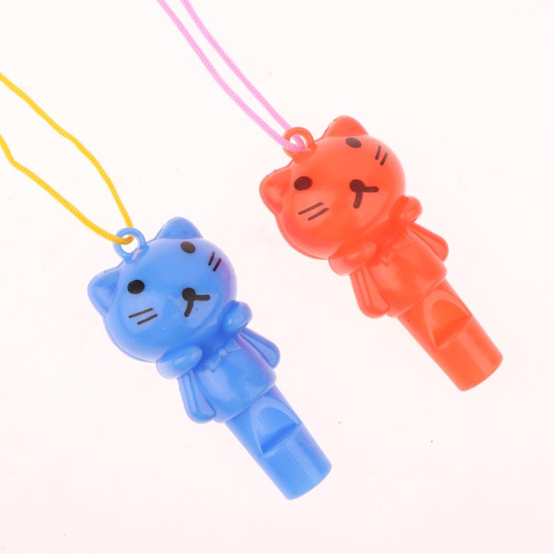 25Pcs Random Style Cute Animal Cat Plastic Whistle Referee Sport Cheerleading Toys And Kids Children Birthday Party Favors Gifts