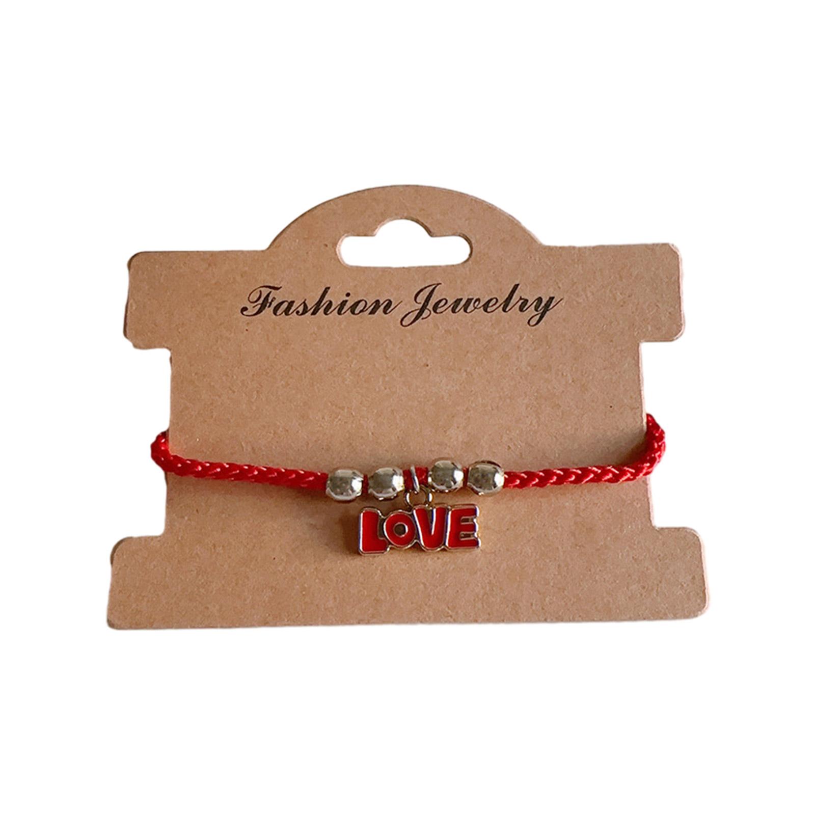 

Red Ribbon Charm Wristband Adjustable Braided Rope Bracelets HIV/AIDS Support Bracelets Fashion Accessory Jewelry червоний