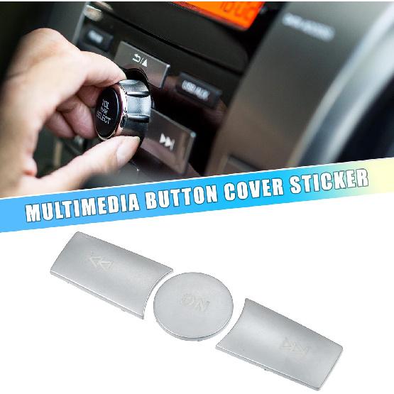 Multimedia Radio Button Cover Sticker CD Control Button Cover for Mercedes-Benz C-Class W204 2008-2011 ABS Silver Tone