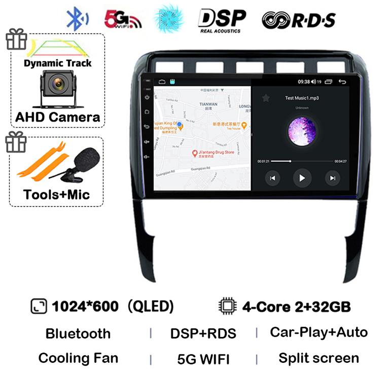 

Android 14 Carplay Auto для Porsche Cayenne 1 9PA 2002-2010 Автомобильный радиоприемник GPS стерео мультимедийный проигрыватель головное устройство 2 din WIFI+4G DSP
