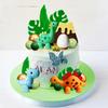 Luxury Little Dinosaur Cake Decorations Dinosaur Cupcake Topper Green Rex Three Dino Cake Toppers for Birthday Baby Shower Party
