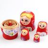Popular Wooden Handicraft Russian Nesting Dolls: Set of 5 Cartoon-Style Handmade Dolls