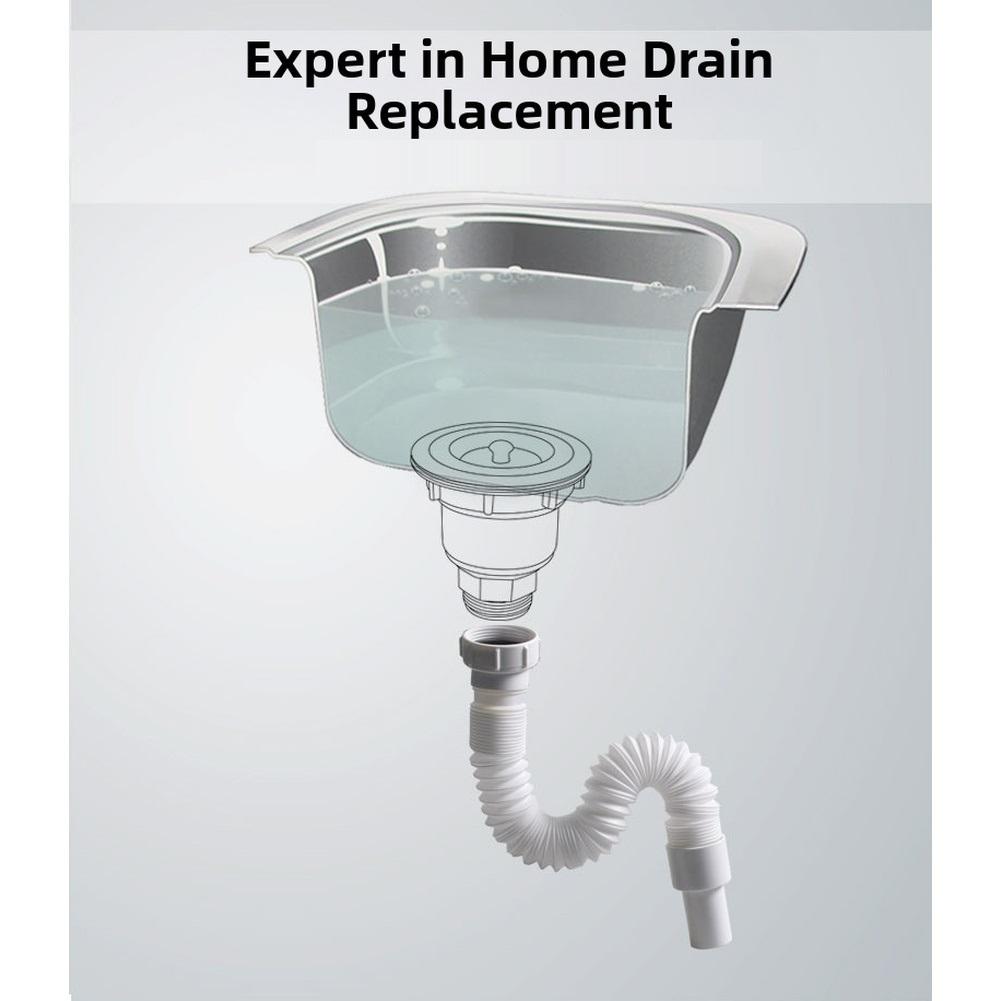 Kitchen Sink Drain Pipe PP Wash Basin Sewer Drainer Flexible Hose 45mm Internal Thread Telescopic Tube Bathroom Accessories