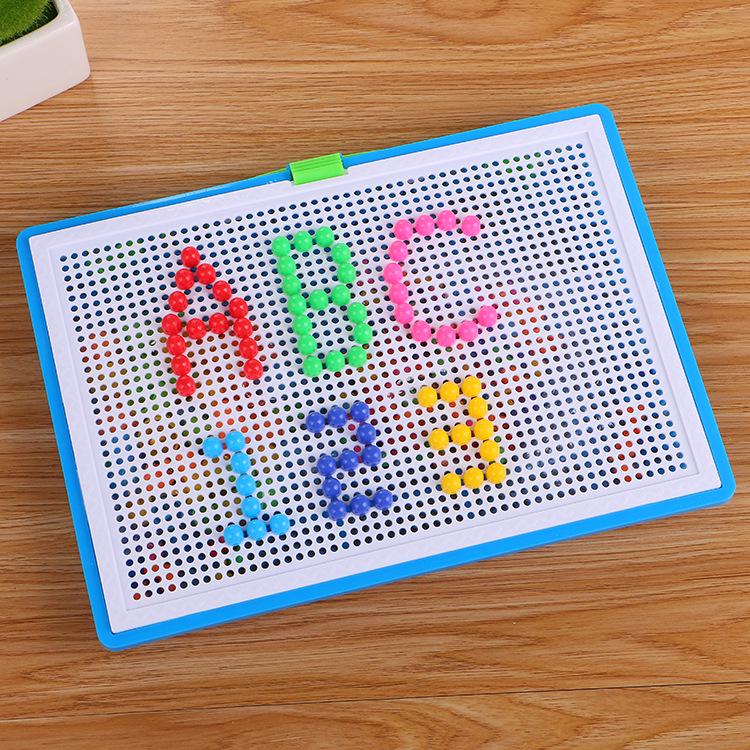 

Creative Mushroom Pegboard Puzzle for Kids - 296 Pieces Early Education Toy 29 x 21 x 3.5 cm