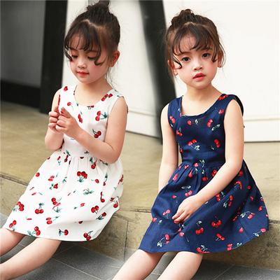 Baby Girl Dress Skirt Summer Princess Sleeveless Spring Floral Knee-Length Sundress