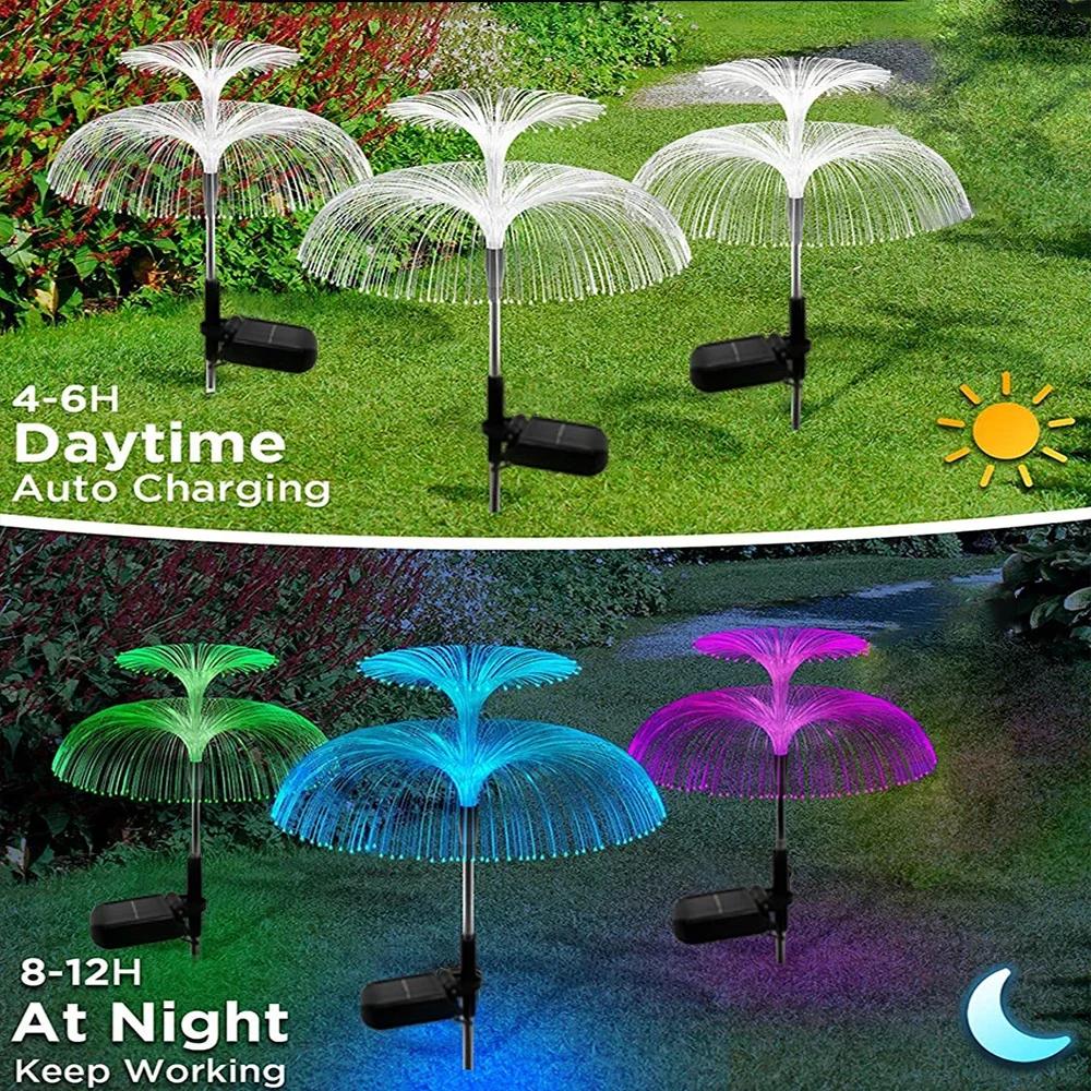 1pc Solar Garden Lights Outdoor, 7 Color Changing, Solar Jellyfish Lights, Decorative Lights for Pathway, Patio, Backyard, Lawn