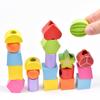 Montessori Wooden Beads Sequencing Toy Stacking Blocks & Lacing Beads & Matching Shape Stacker Montessori Learning Toys Gifts