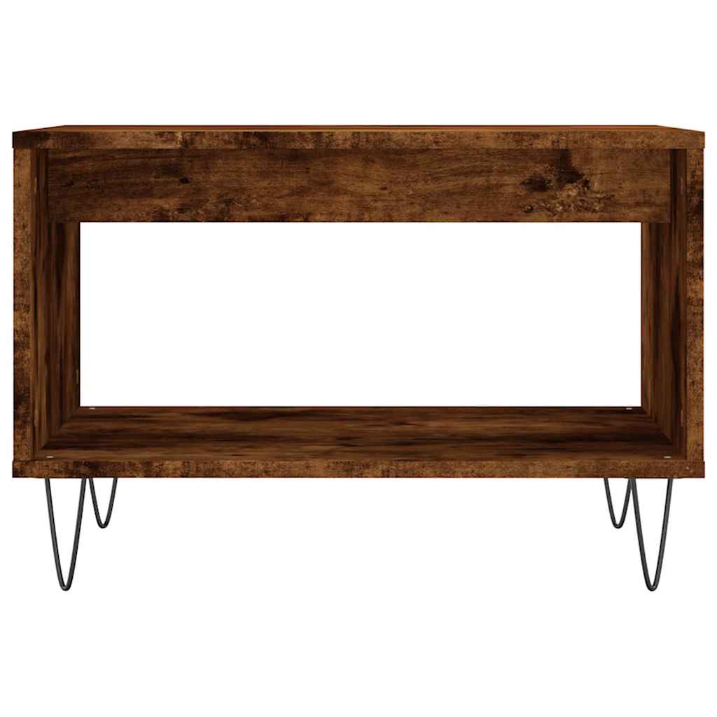 Coffee Table Smoked Oak 60x50x40 cm Wood Based Material