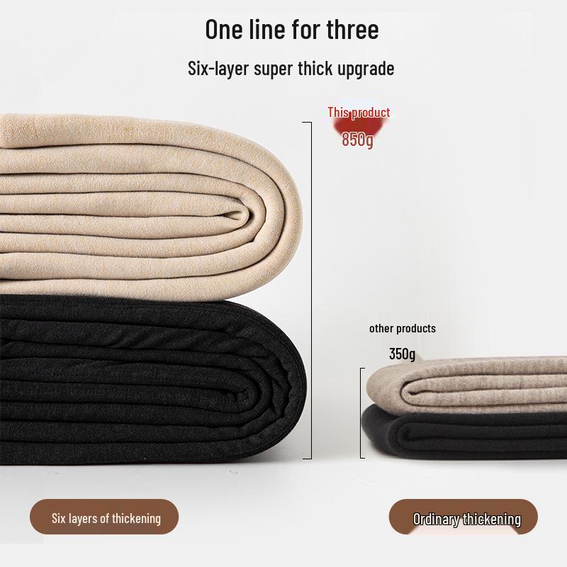 Men's Thick Fleece-Lined Wool-Cotton Cashmere Slimming Pants - Extra Warm Winter Knee Pads