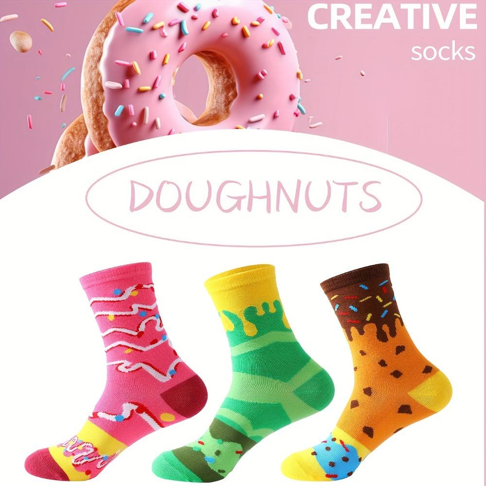 Funny Donut Macaron Socks Box for Women Girls Teens Fun Novelty Cute Funky Cotton Socks Birthday Christmas Multipack Gifts