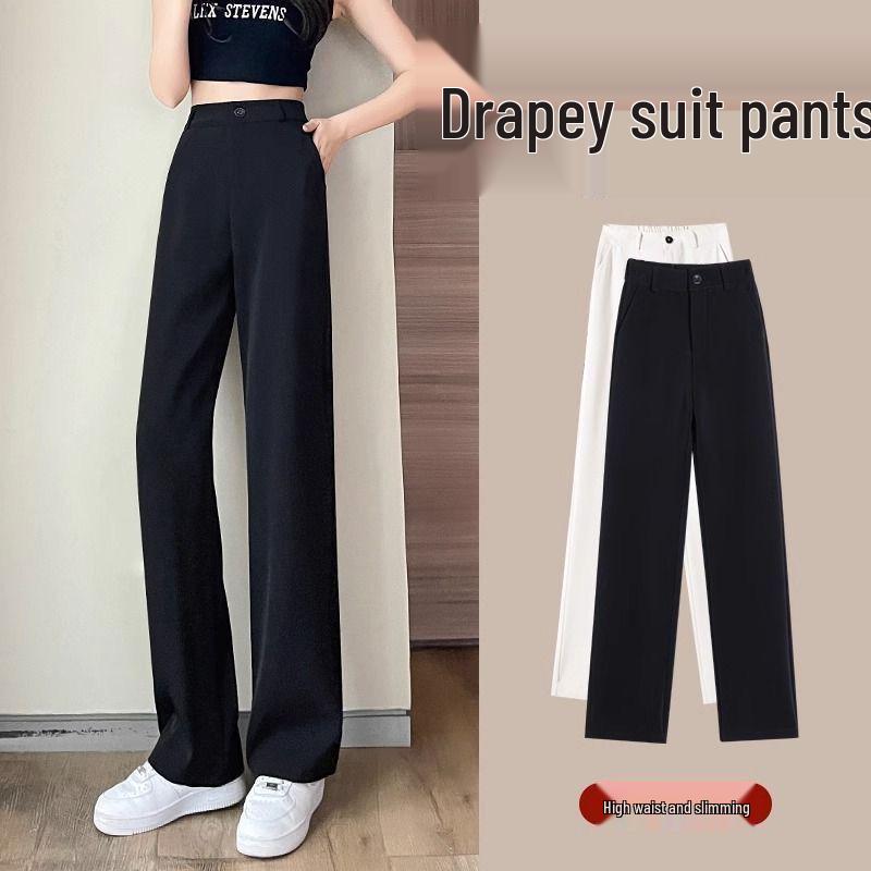 

High-Waisted Black Wide-Leg Women s Pants – Spring/Autumn 8/9 Length L 52.5-57.5kg