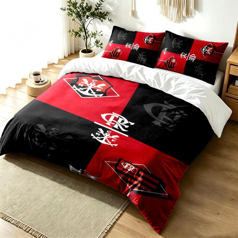 CR Flamengo 3pc Duvet Cover Set Simple Modern Bedding Set Wrinkle Resistant Soft Fabric All Season Use a perfect gift
