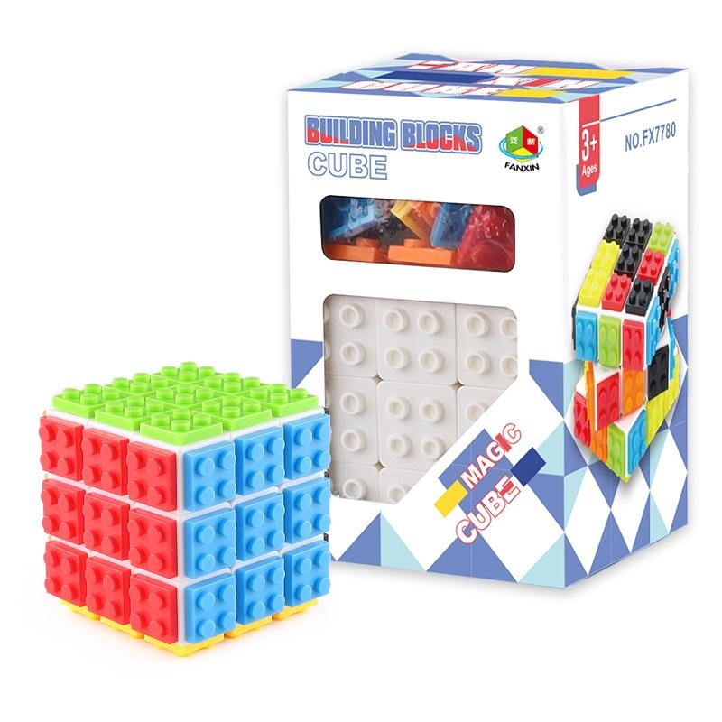 3x3 Brick Speed Cube met Bouwstenen, Mini Speelgoed Meegeleverd, Compatibel met Lego Kubus, Educatief Speelgoed