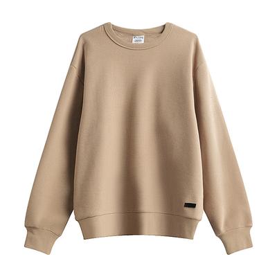 Autumn Light Luxury Frog Brown Linerless Cotton Non-hooded Ordinary Solid Color Casual Gentleman Sweatshirt