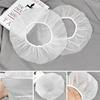 3 Pcs Shower Cap, Disposable Shower Caps, Plastic Hair Caps, Shower Caps for Women Reusable Impermeable for Women Men (White)
