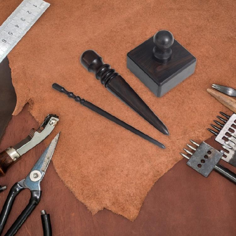 Ebony Wood Leather Edge Burnisher Tool Professional Round Leather Edge Burnisher Tool for Burnishing Leather Hand Making