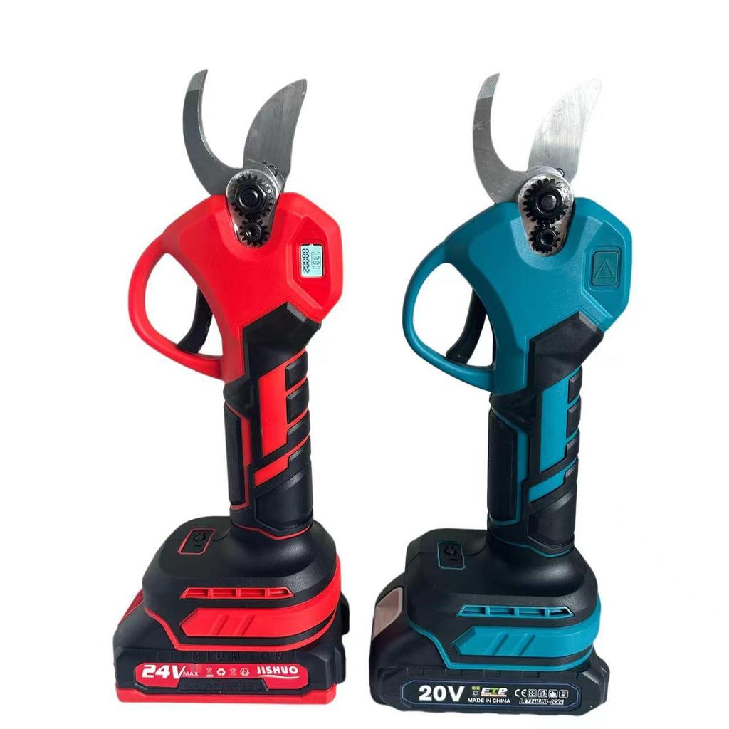 Makita Cordless Electric Pruning Shears with Digital Display, Brushless Motor, and Lithium Battery for High Branch Fruit Tree Trimming.