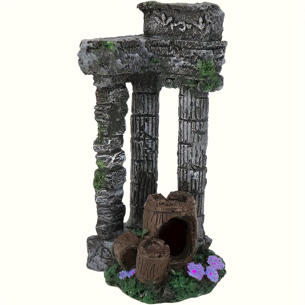 Crafts, Aquarium Decoration Roman Columns, Simulation Resin Vintage Ruins Roman Column Fish Tank Hideout Landscape Ornament