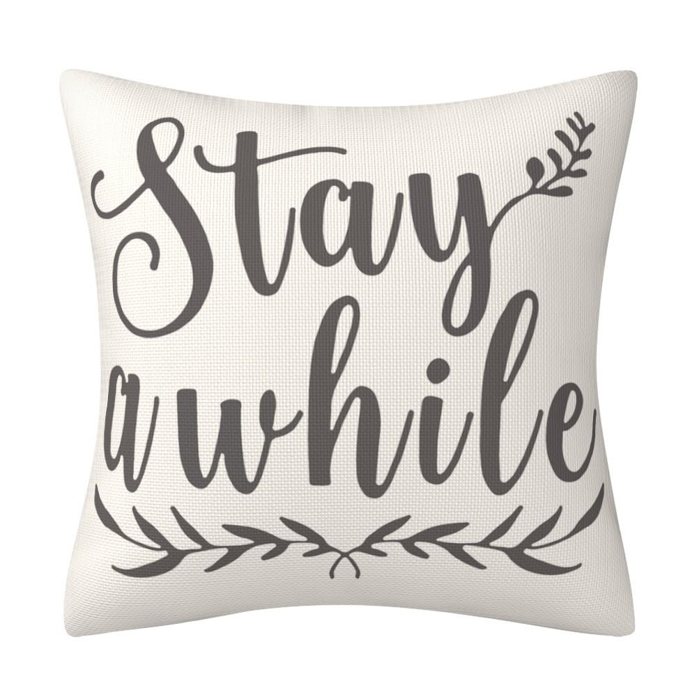 Spring Garland Plant Flower Throw Pillowcases Cotton Linen Cushion Cover For Sofa Home Living Room Fundas Para Cojines