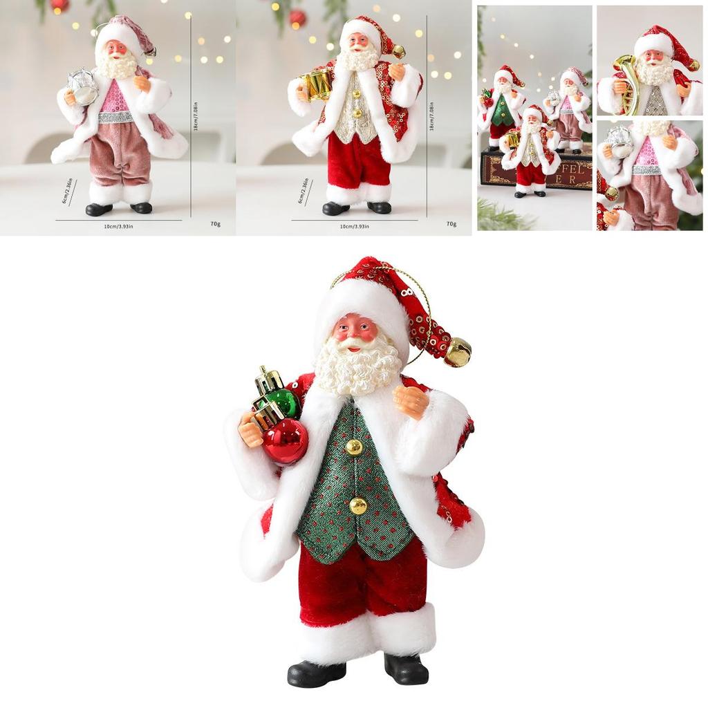 Cute Santa Claus Ornament With Musical Instruments Christmas Decoration Props For Holiday Decor And Window Display