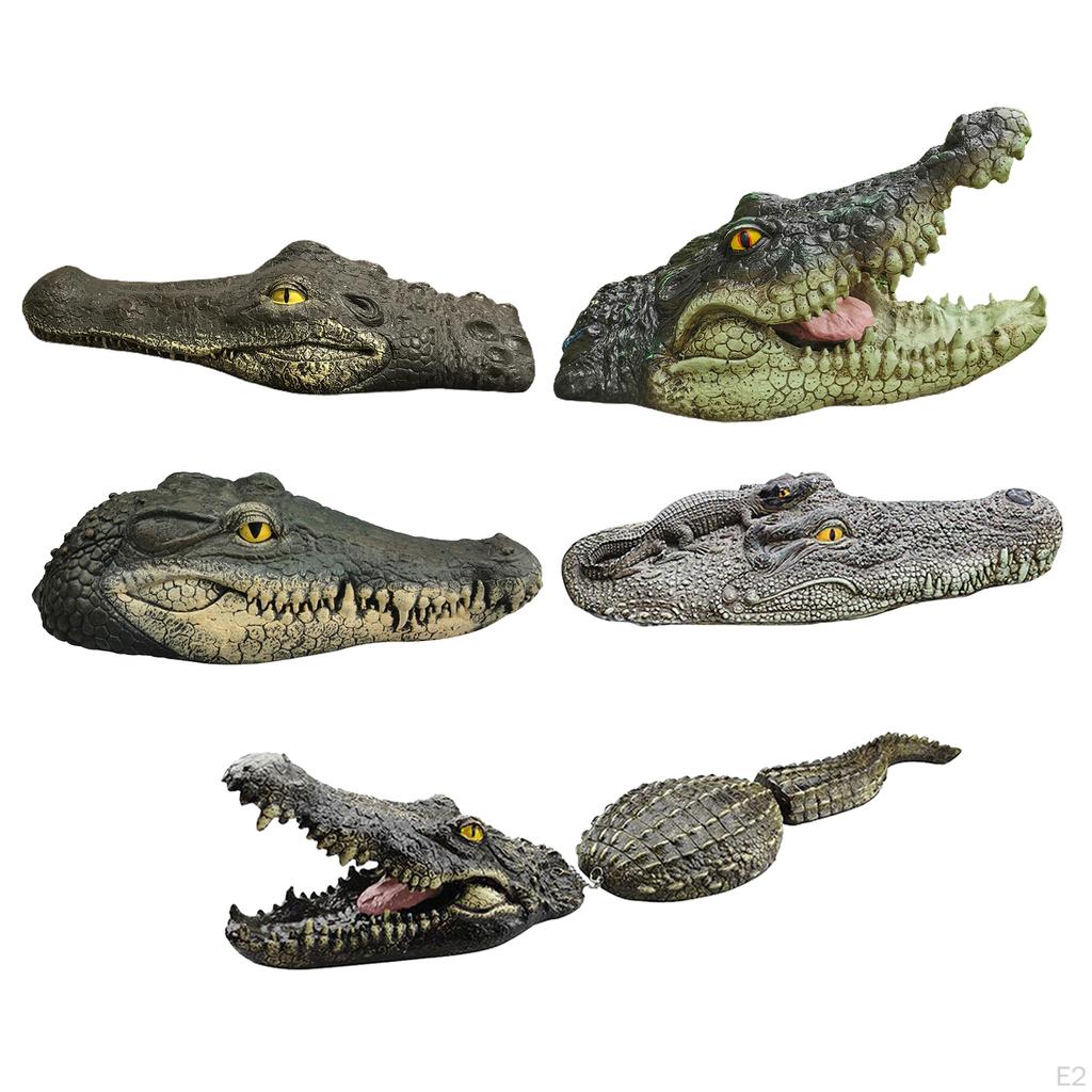Alligator Head Decoy Pond Float Garden Floating Ornament, UV Protected Exterior to the