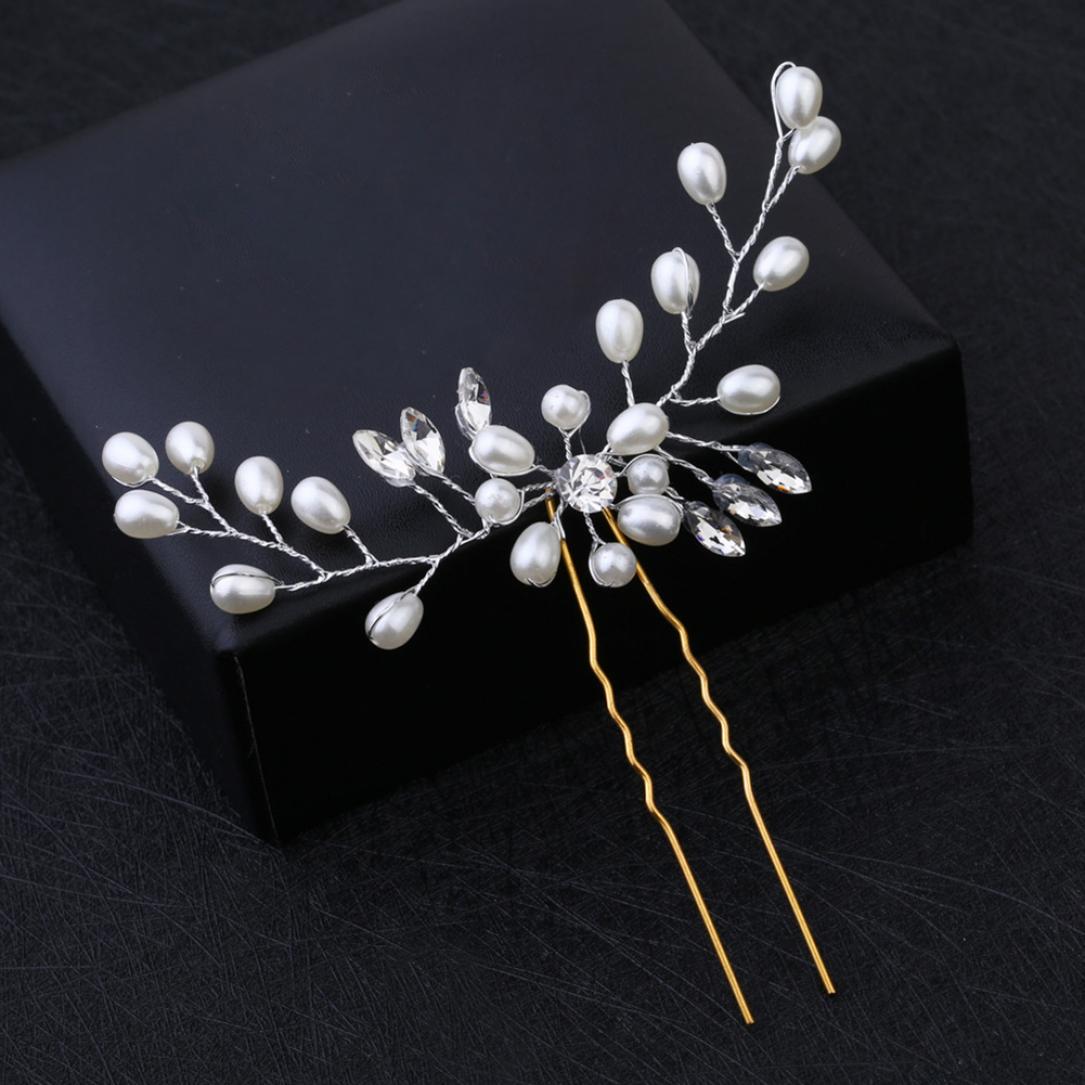 Женская заколка-шпилька с искусственным жемчугом — фото 4