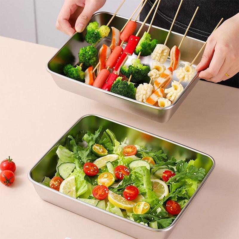 Stainless Steel Fresh Keeping Box Airtight Food Storage Container With Lid Lunch Bento Food Box Outdoor Picnic Camping Tool
