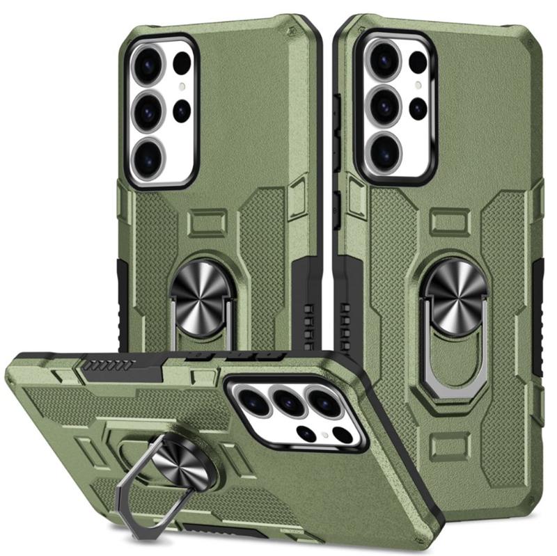 

Бронированный противоударный чехол-подставка с магнитным кольцом для Samsung Galaxy S25 Ultra S25 Plus SamsungS25 5G Задняя крышка For Samsung S25Ultra зелёный