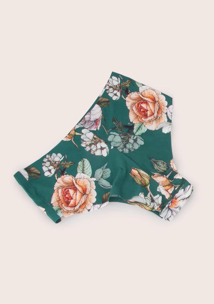 Figi damskie brazyliany z wysokim stanem w kwiatowy print Tea Rose Simple Brasil Maxi