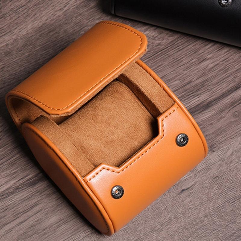 Leather Watch Storage Box Dust-Proof Organizer 1/2/3 Slot Watch Case Portable Watch Roll Travel Cases for Travel Men