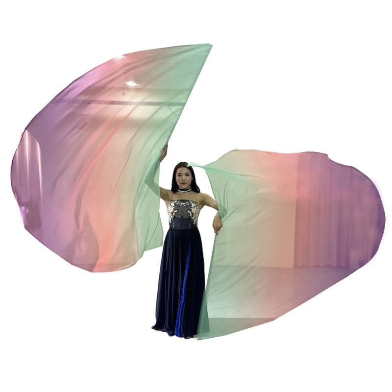 2Pcs Semicircle Praise Church Flags Praise Dance Worship Flags with Scalable Rod for Worship Dance Practice Performances